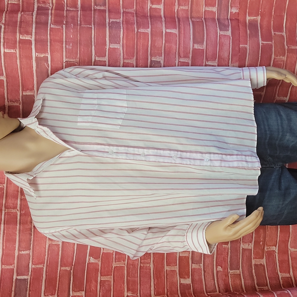 PIERRE BALMAIN Vintage Striped Mens Long Sleeve Shirt Monsieur 17.5/34-35